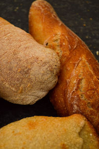 High angle view of bread on table