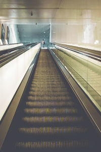 Low angle view of escalator in shopping mall