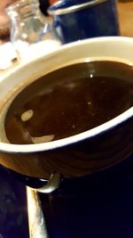 Close-up of tea cup on table