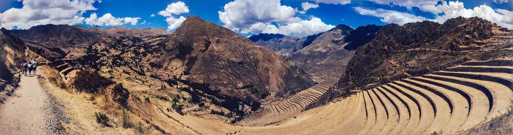 Panoramic view of mountains against sky