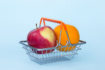 Close-up of apples in basket