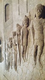 Close-up of carving on wall