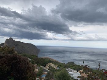 High angle view of sea against sky