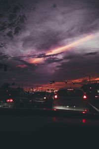 Traffic on road at night