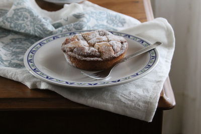 Close-up of pastry in plate