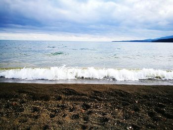 Scenic view of beach against sky