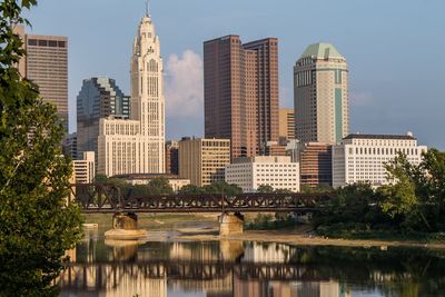 View of skyscrapers in city