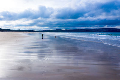 Scenic view of beach against sky