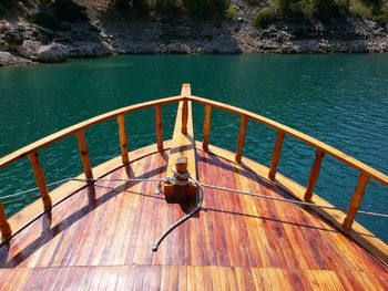 High angle view of pier over calm lake