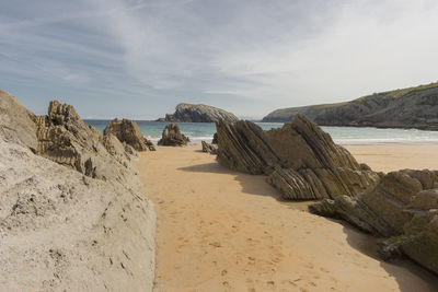 Panoramic view of beach against sky