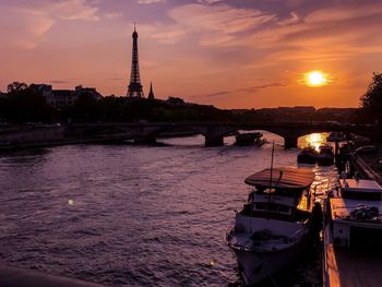 Scenic view of river during sunset