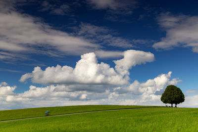 Scenic view of land against sky