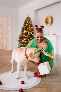 Young woman with dog