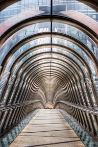 Low angle view of empty tunnel