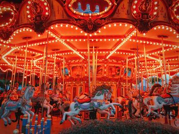 Group of people at amusement park