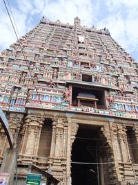 Low angle view of old building against sky