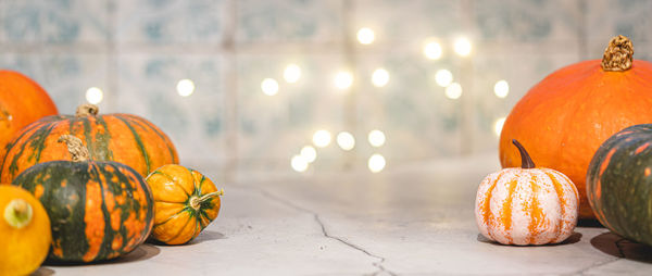 Jack o lantern on table