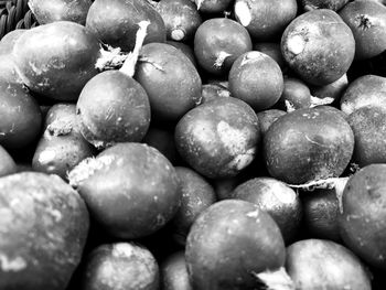 Full frame shot of blueberries in market