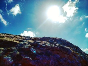 Low angle view of sky on sunny day