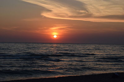 Scenic view of sea during sunset