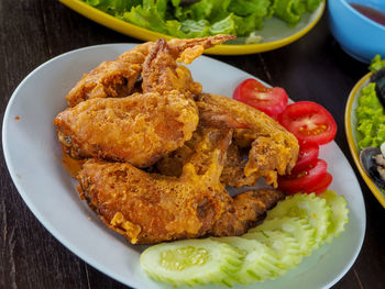 Close-up of food in plate on table