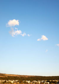 Scenic view of landscape against blue sky