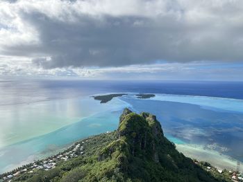 Scenic view of sea against sky from the top of maupiti island