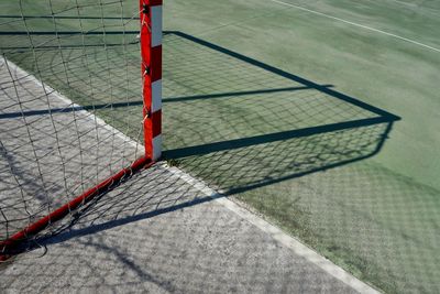 Soccer goal sports equipment on the field on the street