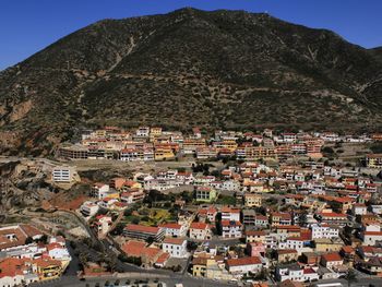 High angle view of townscape against sky