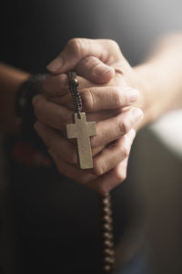 Cropped hand of woman holding key ring