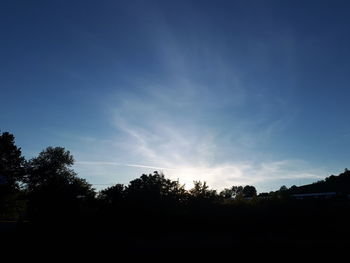 Silhouette trees against sky during sunset