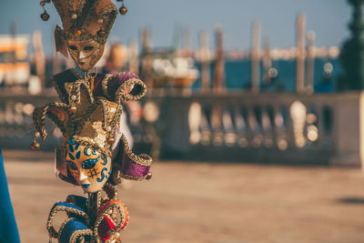 Close-up of venice masks