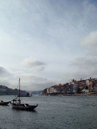 View of river against cloudy sky