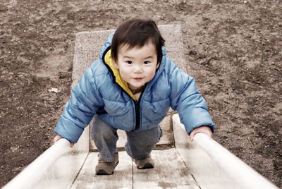 Portrait of cute child playing