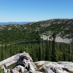 Scenic view of mountains against clear sky