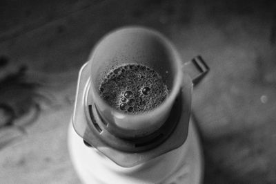 High angle view of cigarette in container