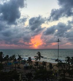 Scenic view of beach during sunset