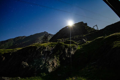 Low angle view of mountain against clear sky