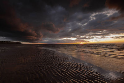 Scenic view of sea during sunset