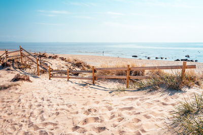 Scenic view of beach against sky