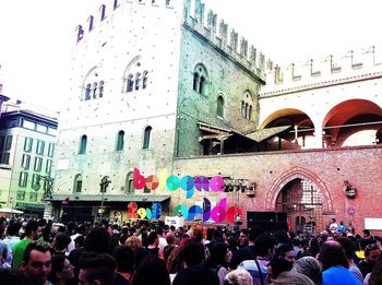 Group of people in stadium