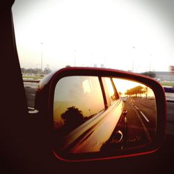 Road seen through car windshield