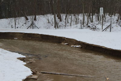 Scenic view of landscape during winter