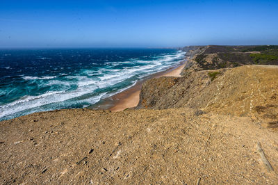 Scenic view of beach against sky