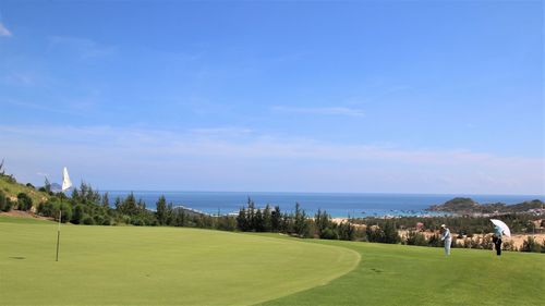 Scenic view of beach against sky