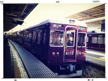 Train at railroad station platform