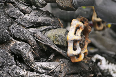 Close-up of rusty chain