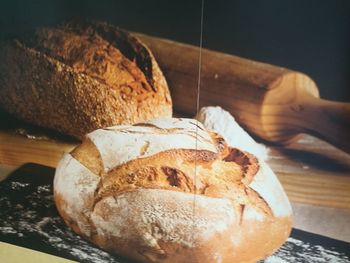 Close-up of hand holding bread