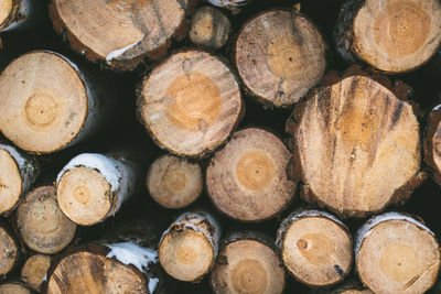 Full frame shot of logs