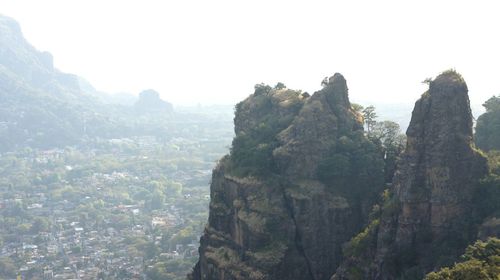 Scenic view of mountains against clear sky